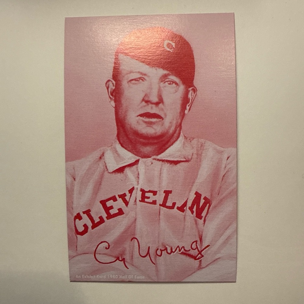 1980 AN EXHIBIT HALL OF FAME REPRINT CY YOUNG RED !